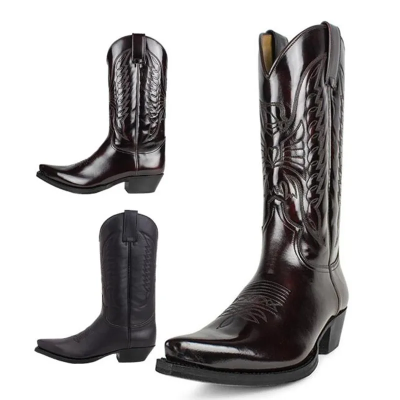 Leather Work Western - Botas de vaquero para hombre y