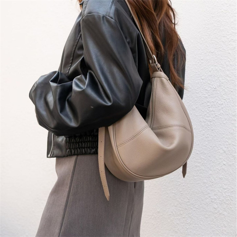 Leather Work Handbag - BURMINSA-Bolso de hombro tipo Hobo de