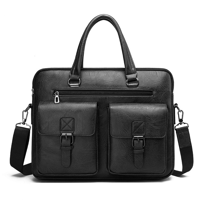Maletín de negocios de marca d - Leather Work Handbag reseña y precio