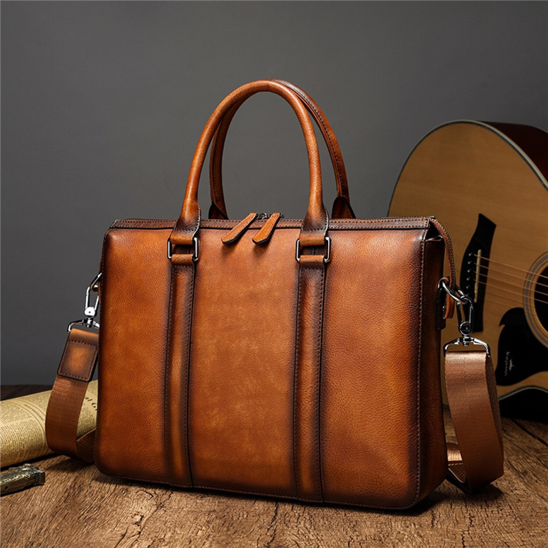 Maletín de Cuero de Primera Ca - Leather Work Handbag reseña y precio