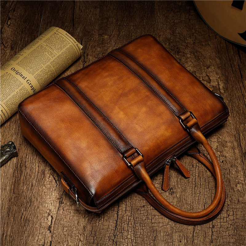 Maletín de Cuero de Primera Ca - Leather Work Handbag reseña y precio