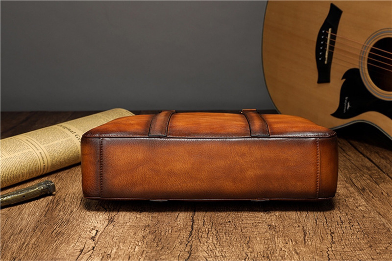 Maletín de Cuero de Primera Ca - Leather Work Handbag reseña y precio