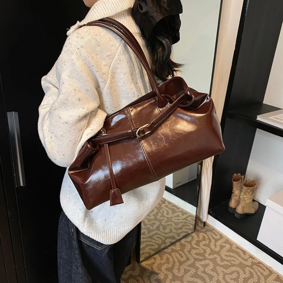 Bolso Hobo de cuero PU con ace - Leather Work Handbag reseña y precio