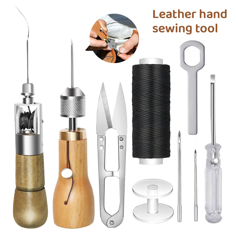 8 unids/set DIY hilo de coser  - Leatherwork Hammer reseña y precio