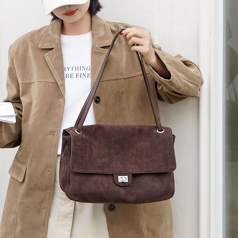 Bolso de Hombro de Cuero Gamuz - Leather Work Handbag reseña y precio